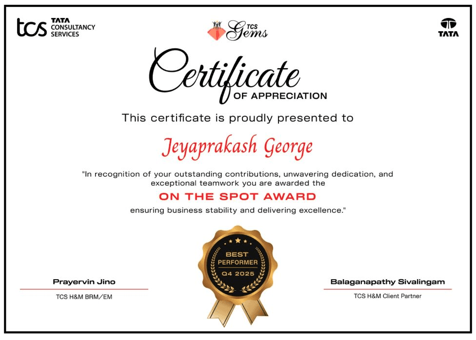 Best Performer Award - Q4 2025